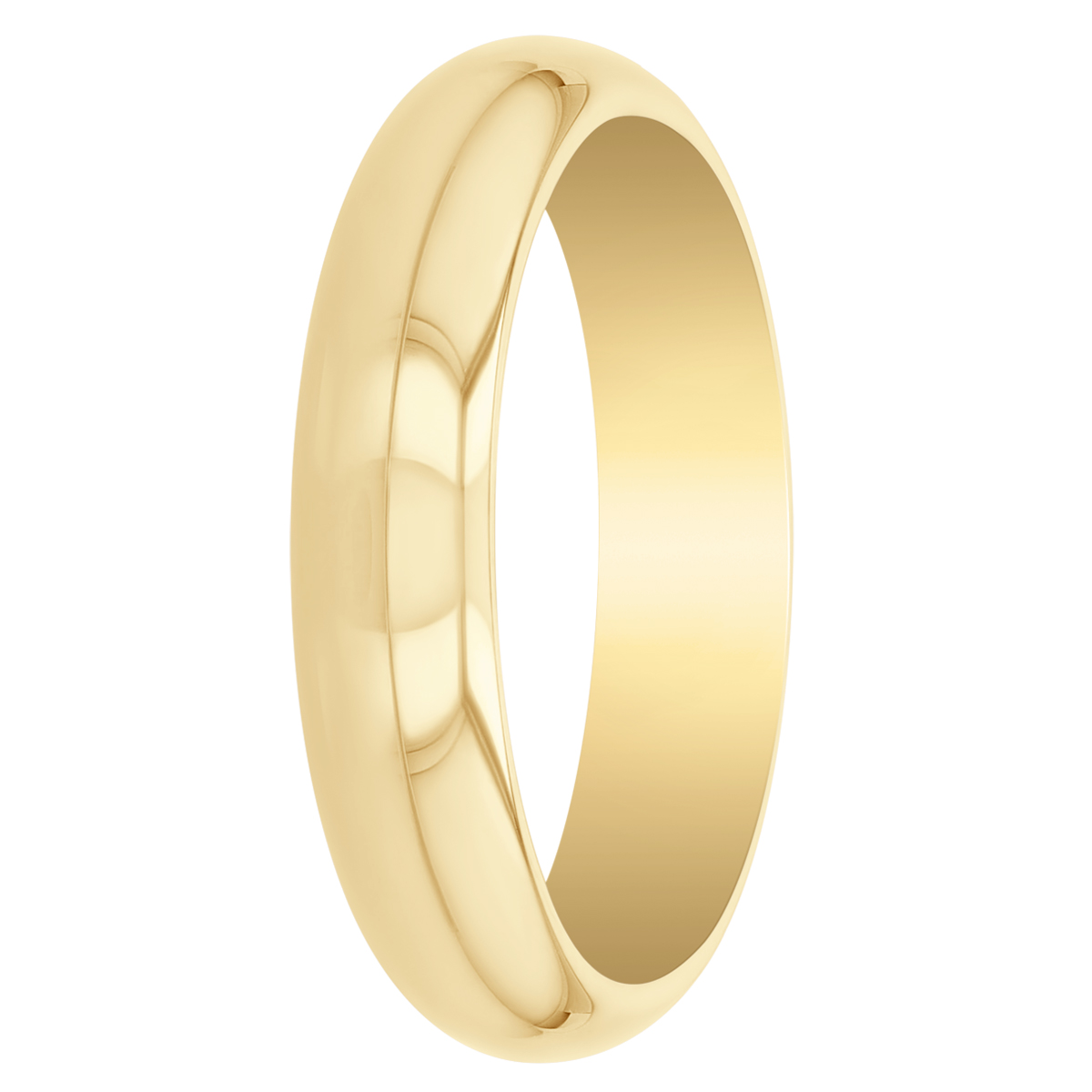 14K Yellow Gold Plain Comfort Fit Wedding Band, 5mm