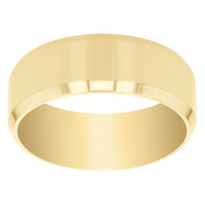 Yellow Gold Flat Comfort Fit Wedding Band, 8mm