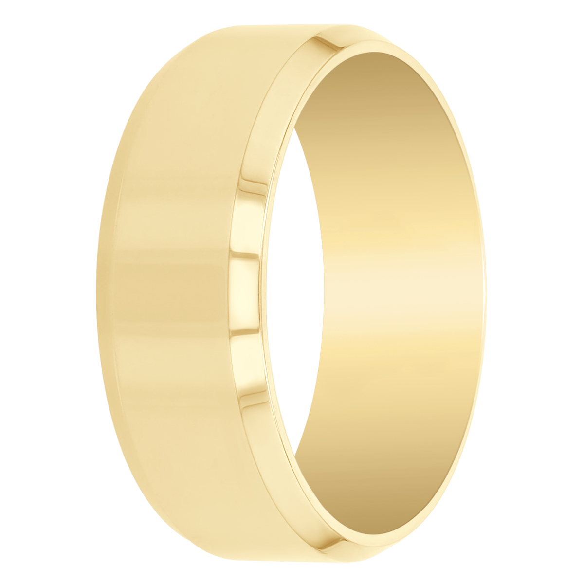 Yellow Gold Flat Comfort Fit Wedding Band, 8mm