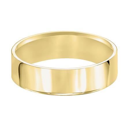 Yellow Gold Flat 4 mm Comfort Fit Wedding Band, Size 12