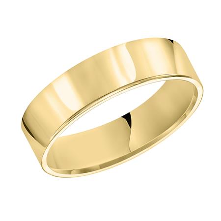 Yellow Gold Flat 4 mm Comfort Fit Wedding Band, Size 12