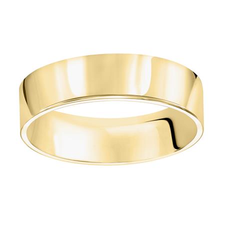 Yellow Gold Flat 4 mm Comfort Fit Wedding Band, Size 12