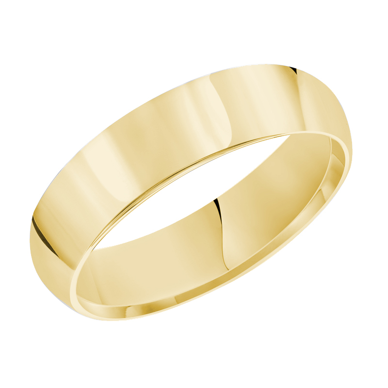 Yellow Gold Gold Domed Comfort Fit 5 mm Wedding Band, Size 11