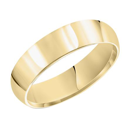 Yellow Gold Gold Domed Comfort Fit 5 mm Wedding Band, Size 11