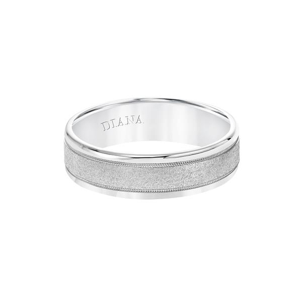 White Tungsten 6 mm Comfort Fit Flat Wedding Band, Size 11