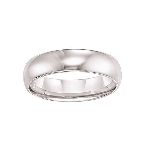Tungsten 6mm Comfort Fit High Polish Wedding Band, Size 10