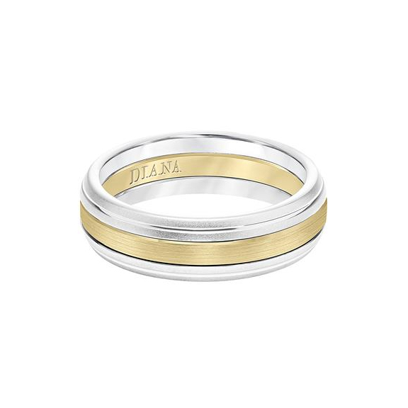 14K Yellow & White Gold Satin Finish Set of 3 Wedding Bands, Size 10