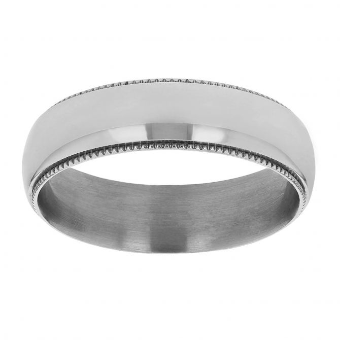 Furrer-Jacot Palladium 6 mm Wedding Band with Coin Edge, Size 10
