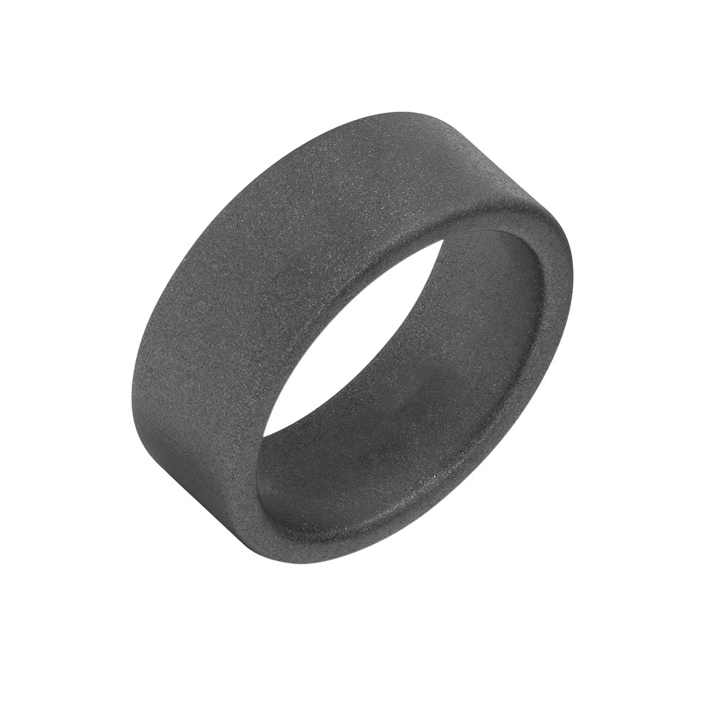 Gray Tungsten 9 mm Matte Flat Wedding Band, Size 10