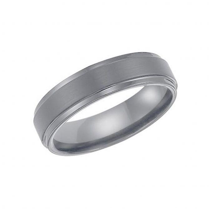 Tungsten Comfort Fit Brushed Finish Wedding Band, Size 11