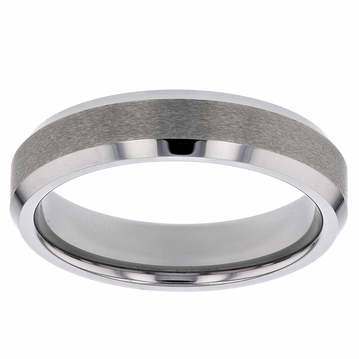 Tungsten 5mm Comfort Fit Beveled Wedding Band, Size 10 Borsheims