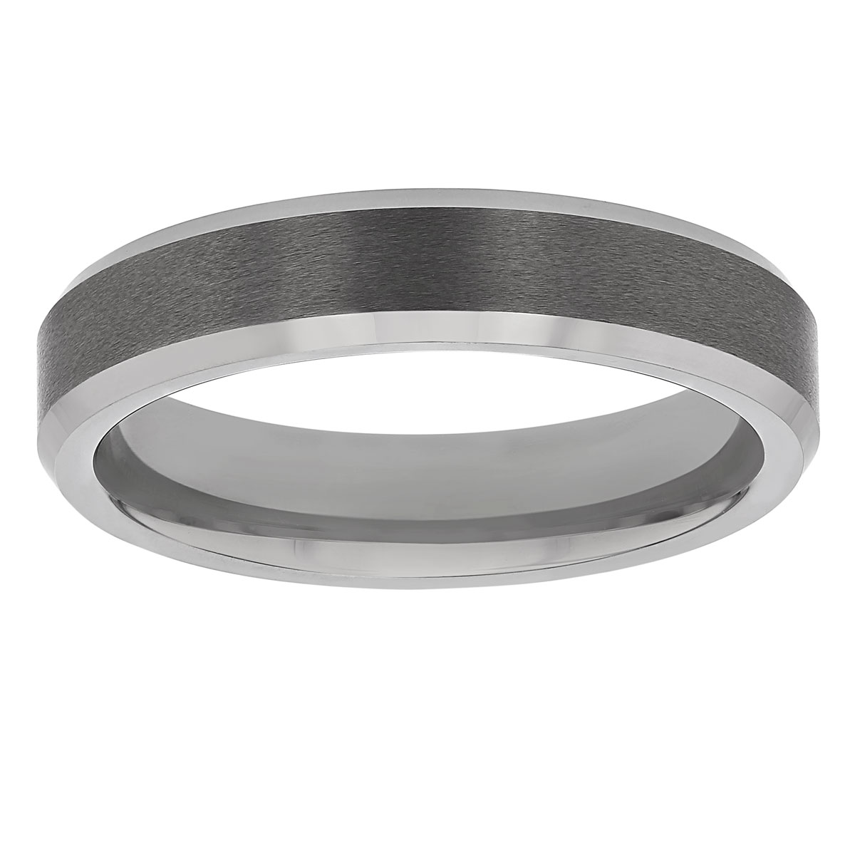 Tungsten Comfort Fit 5 mm Satin Wedding Band with Beveled Edge, Size 11 ...