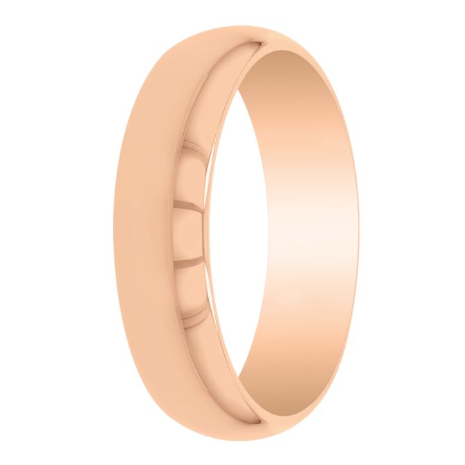 Rose Gold 6 mm Comfort Fit Wedding Band, Size 10