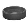 Black Tungsten Sandblast Beveled Edge 7 mm Wedding Band with DLC Interior, Size 10