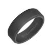 Black Tungsten Sandblast Beveled Edge 7 mm Wedding Band with DLC Interior, Size 10