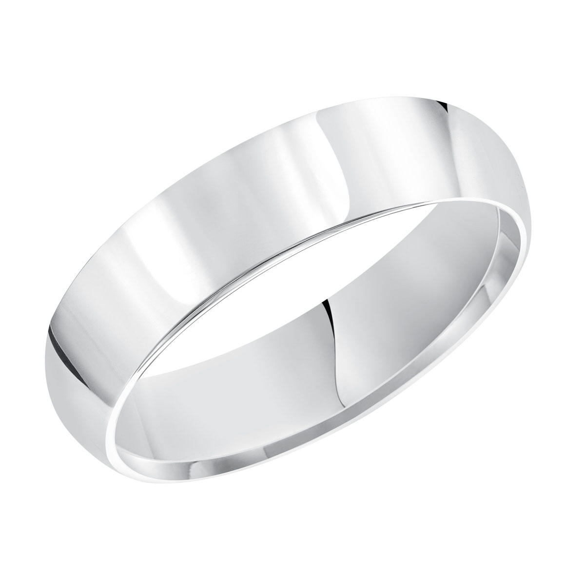 6 mm Comfort Fit Wedding Band in White Gold, Size 11