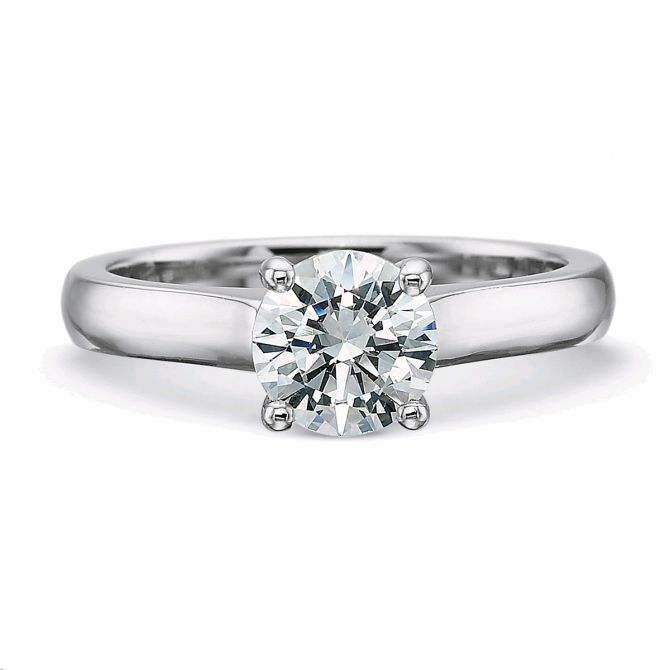 Platinum Petite Flush Fit Solitiare Ring Setting