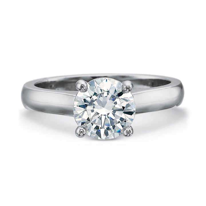 Platinum Flush Fit Solitaire Ring Setting