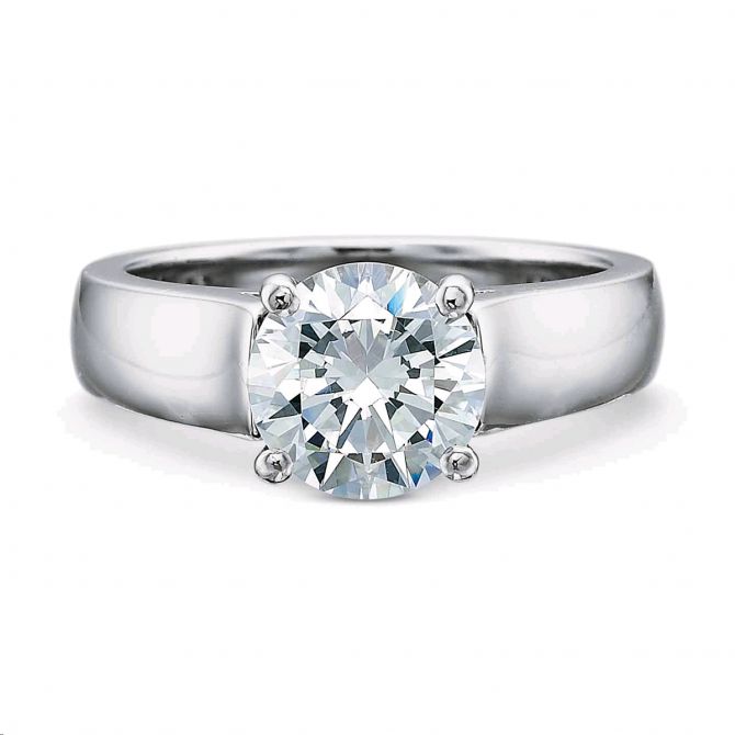 Platinum 5 mm Flush Fit Solitaire Ring Setting