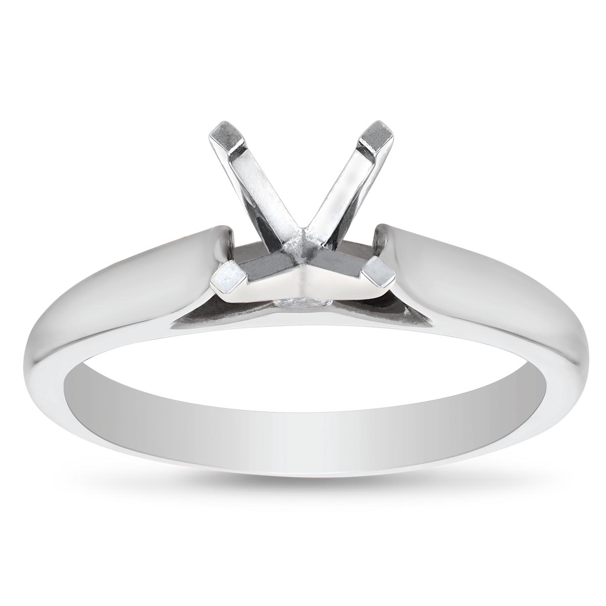 Platinum Solitaire Cathedral Engagement Ring Mounting