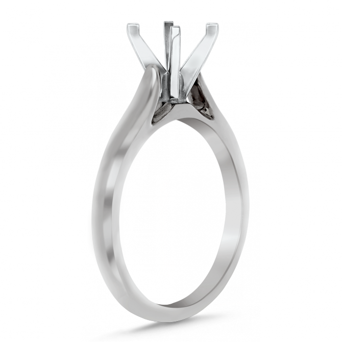 Platinum Solitaire Cathedral Engagement Ring Mounting