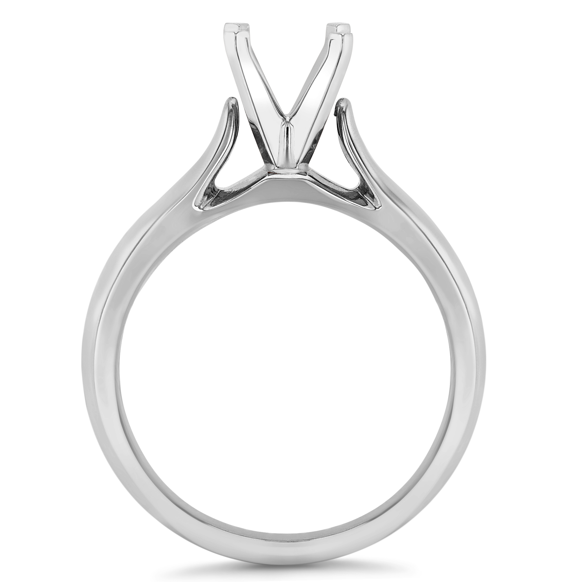 Platinum Solitaire Cathedral Engagement Ring Mounting