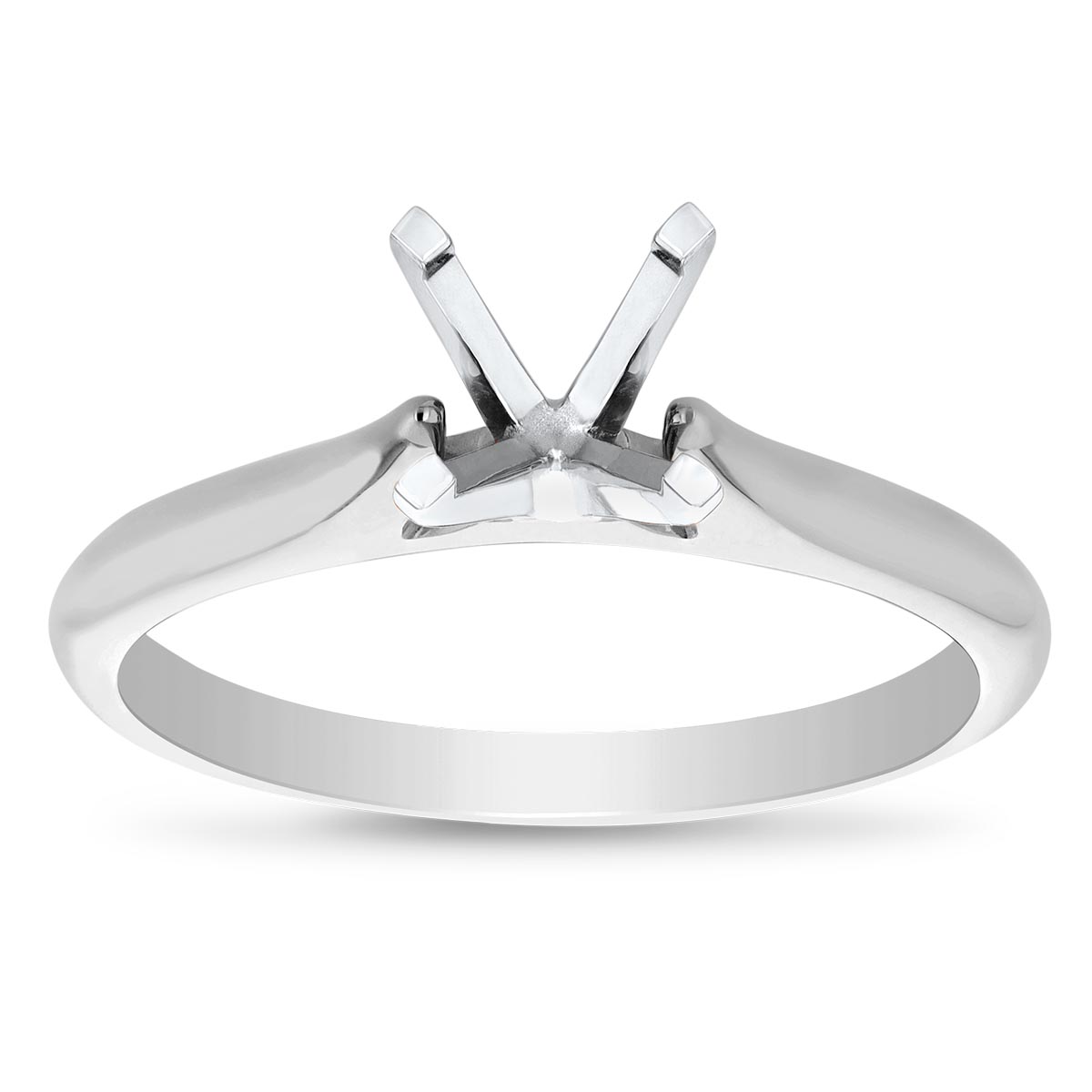 Platinum Solitaire Cathedral Engagement Ring Mounting