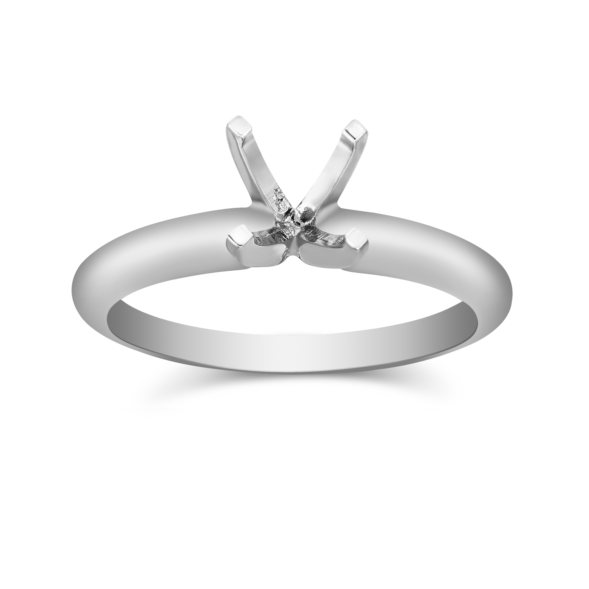 14K White Gold 2.5mm Solitaire Ring Setting