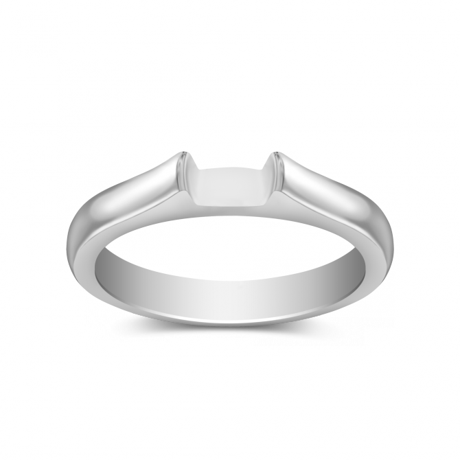 Solitaire Flush Fit Ring Setting in White Gold