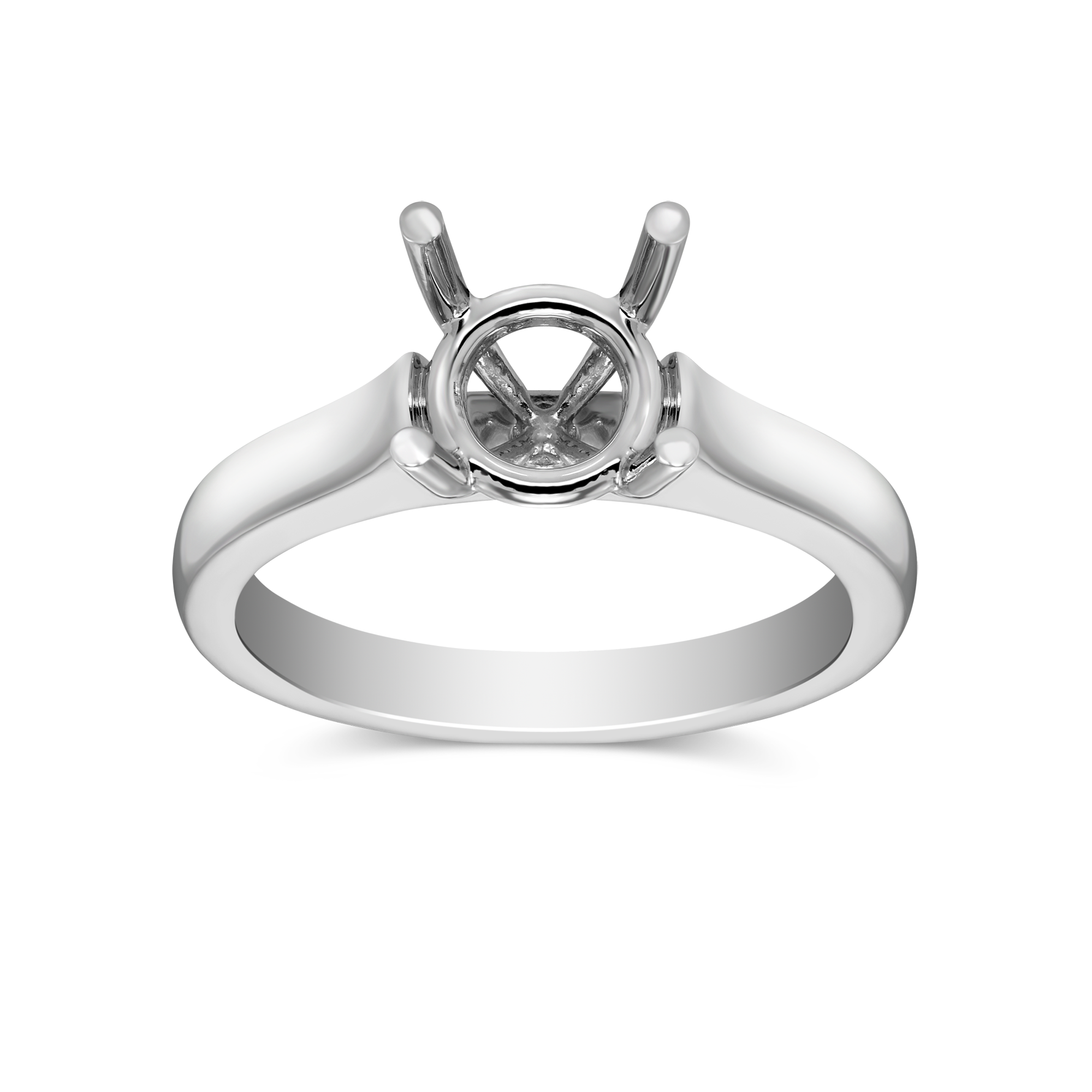 White Gold Flush Fit Solitaire Ring Setting