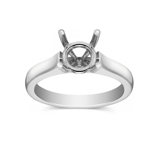 White Gold Flush Fit Solitaire Ring Setting