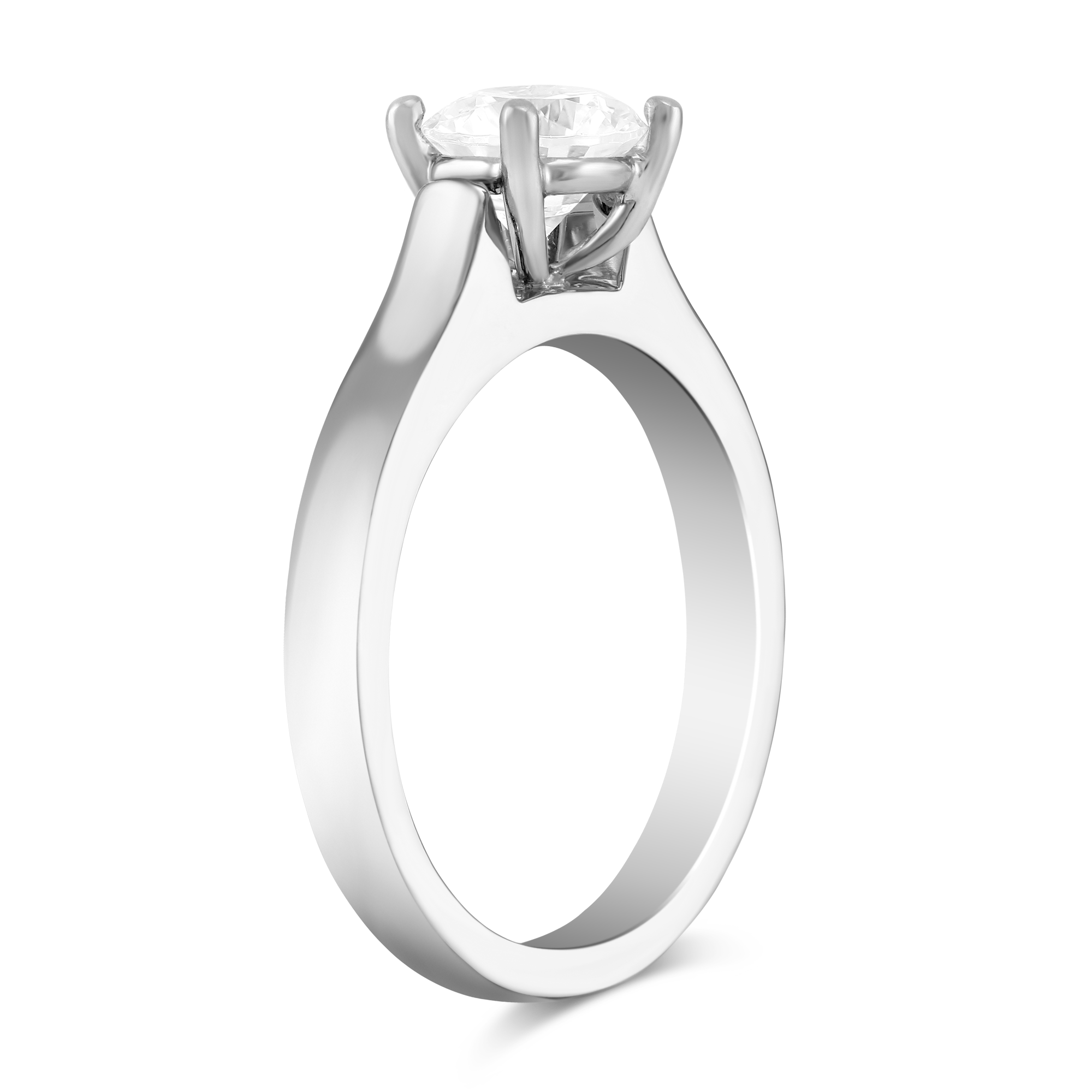 White Gold Flush Fit Solitaire Ring Setting