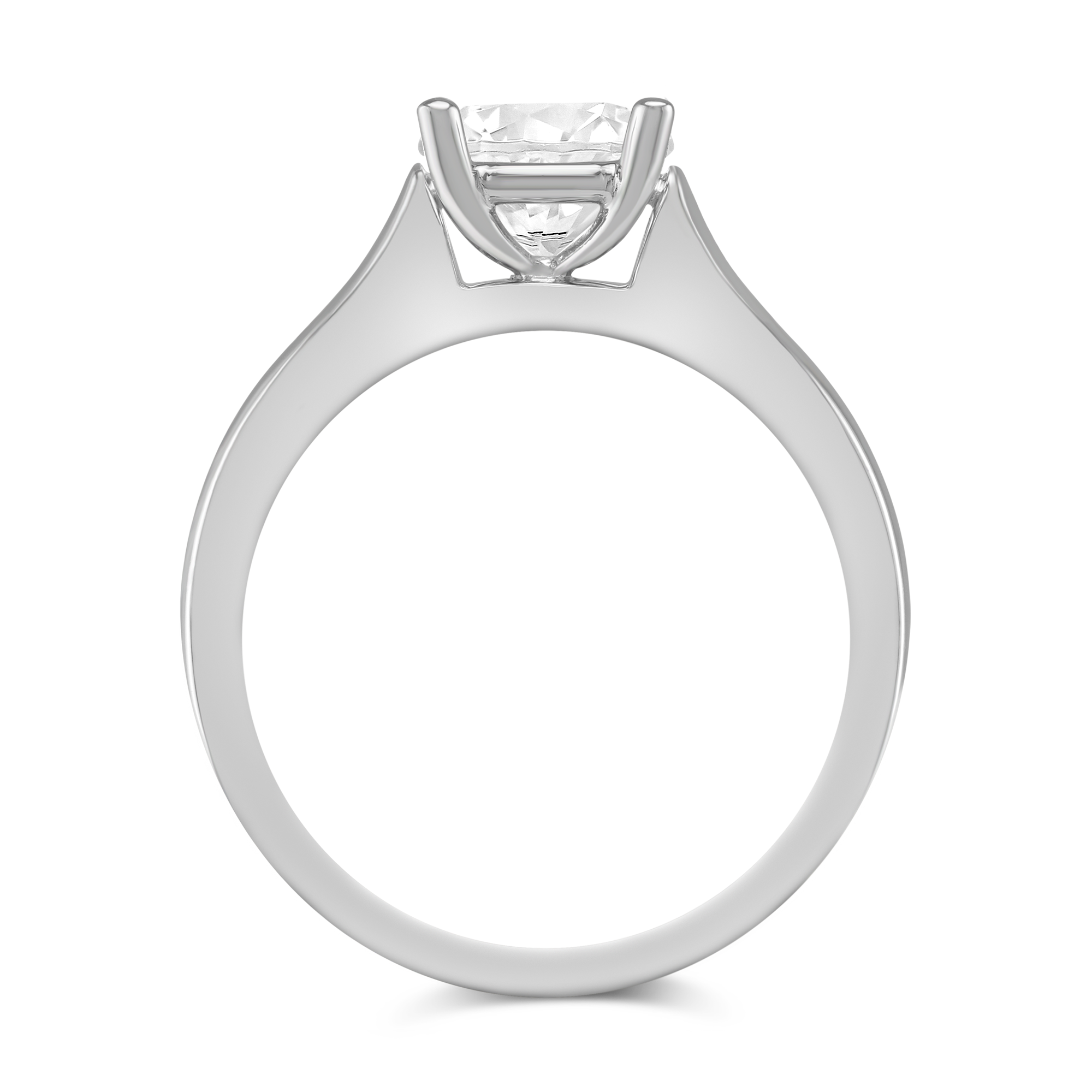 White Gold Flush Fit Solitaire Ring Setting