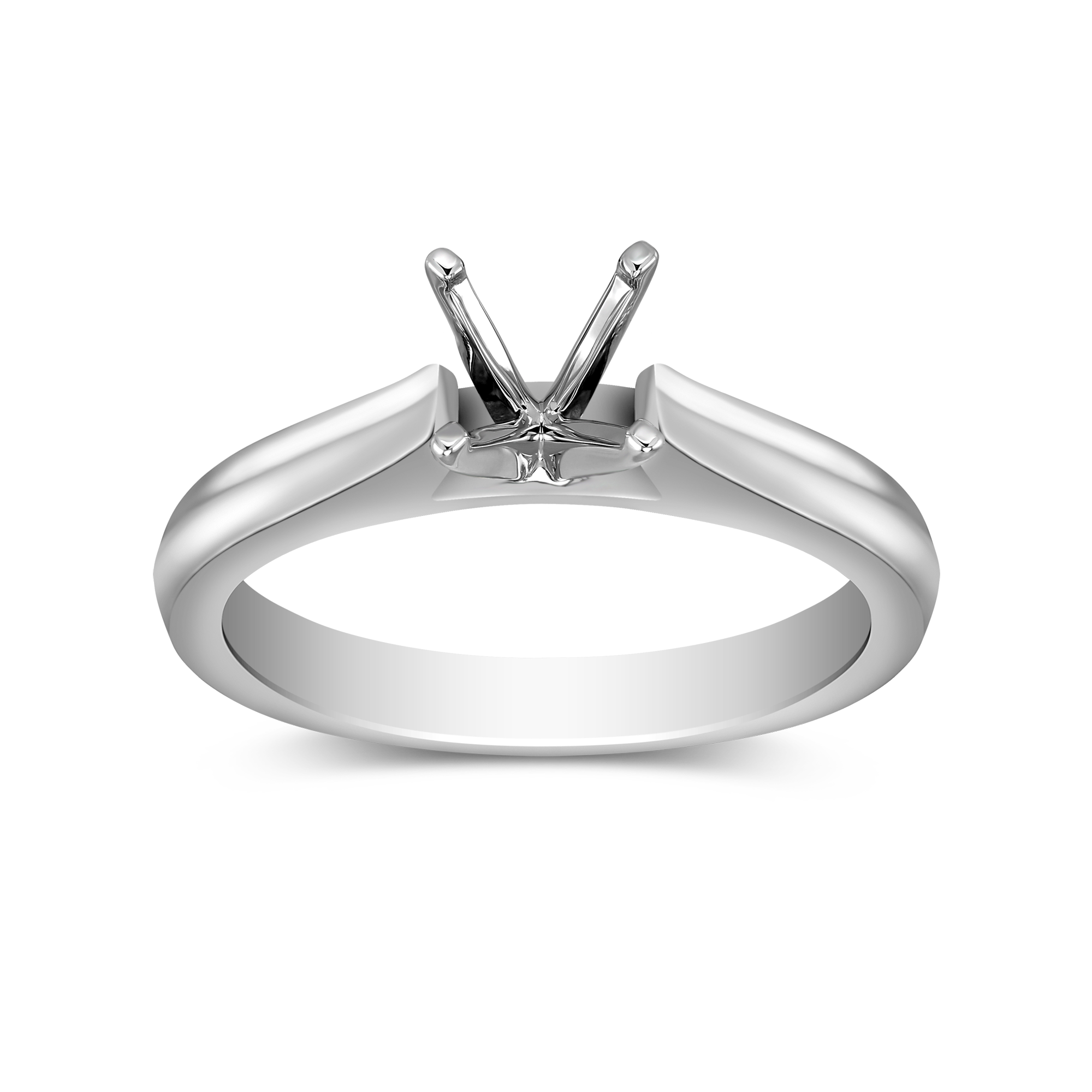 14K White Gold Ring Setting