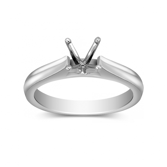 14K White Gold Ring Setting