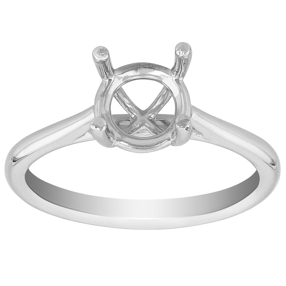 New Aire White Gold Solitaire Ring Setting with 1.50 ct Platinum Head