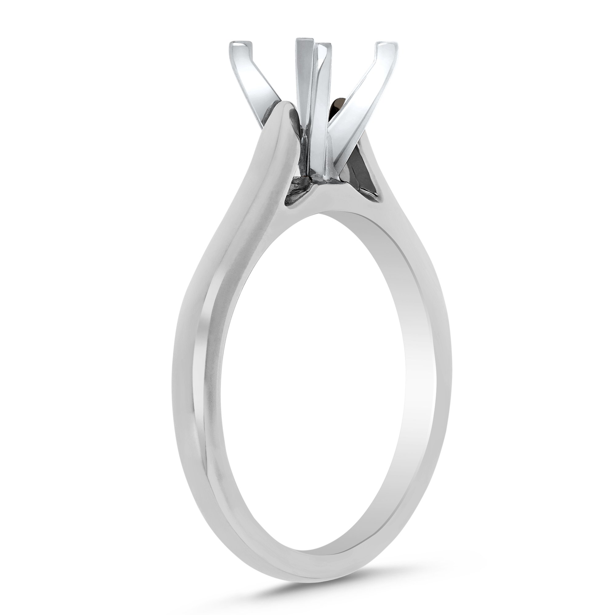 White Gold Solitaire Cathedral Engagement Ring Mounting