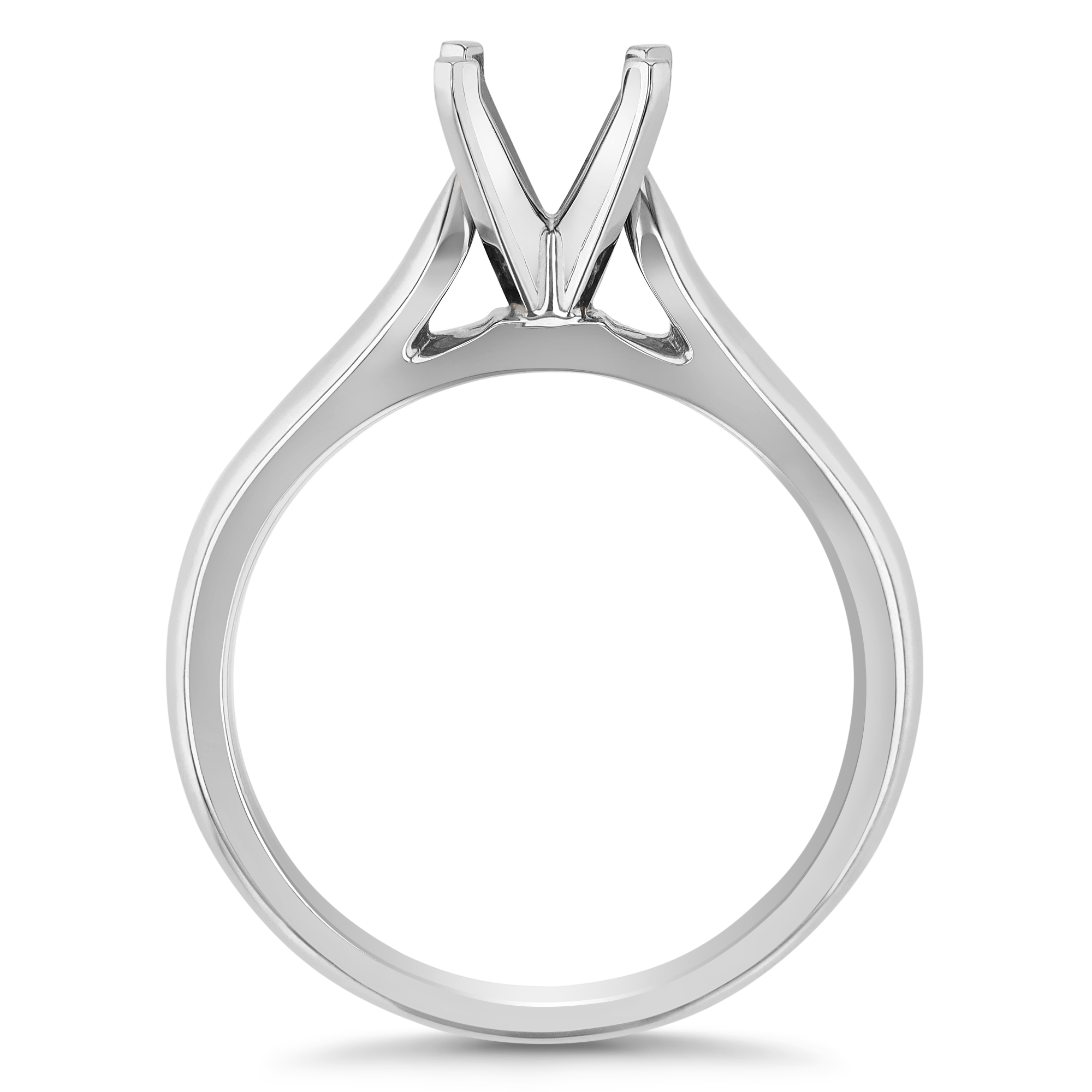 White Gold Solitaire Cathedral Engagement Ring Mounting