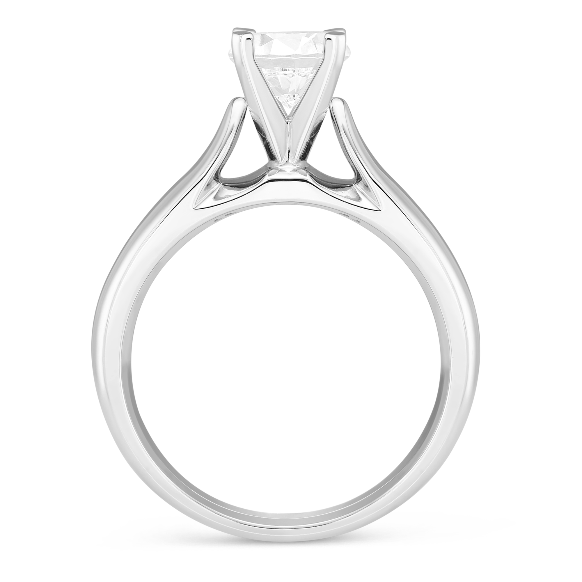 White Gold Cathedral Solitaire Ring Setting