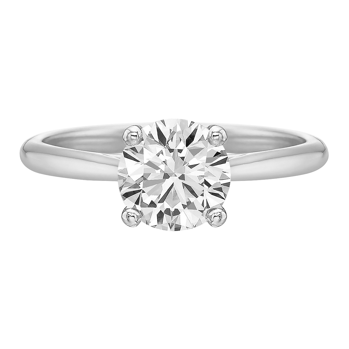 White Gold New Aire Solitaire Ring Setting, Size 6