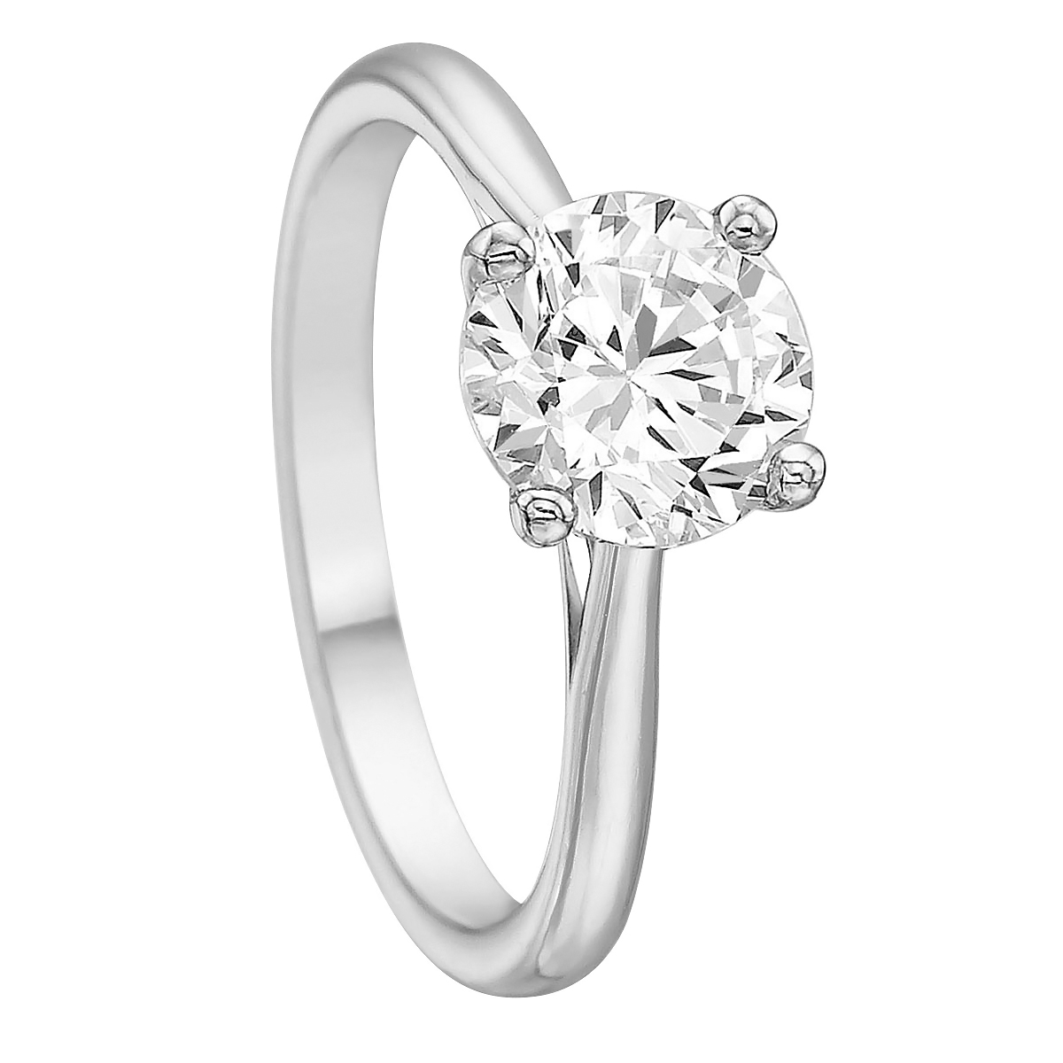 White Gold New Aire Solitaire Ring Setting, Size 7