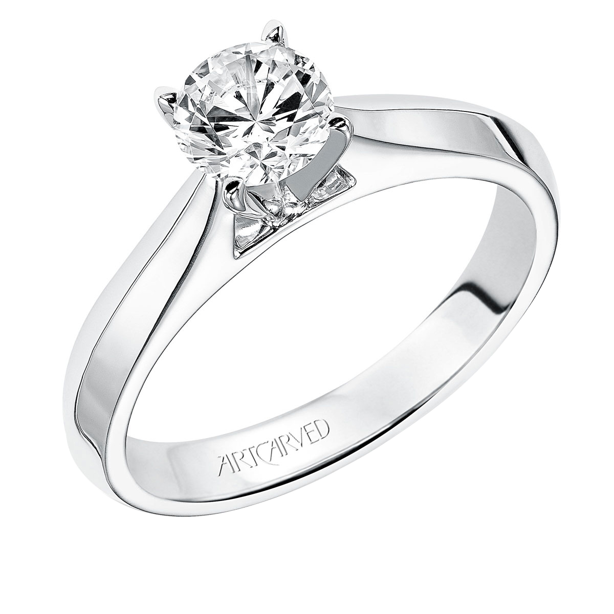 ArtCarved Pixie Solitaire Ring Setting with Knife Edge and 0.75 ct Head in White Gold