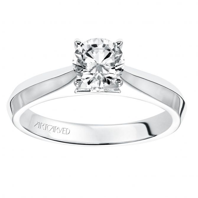 ArtCarved Pixie Solitaire Ring Setting with Knife Edge and 0.75 ct Head in White Gold