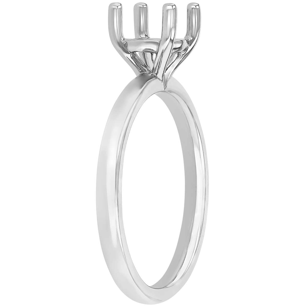 White Gold Solitaire 4 Prong Basket Ring Setting with 1 ct Head