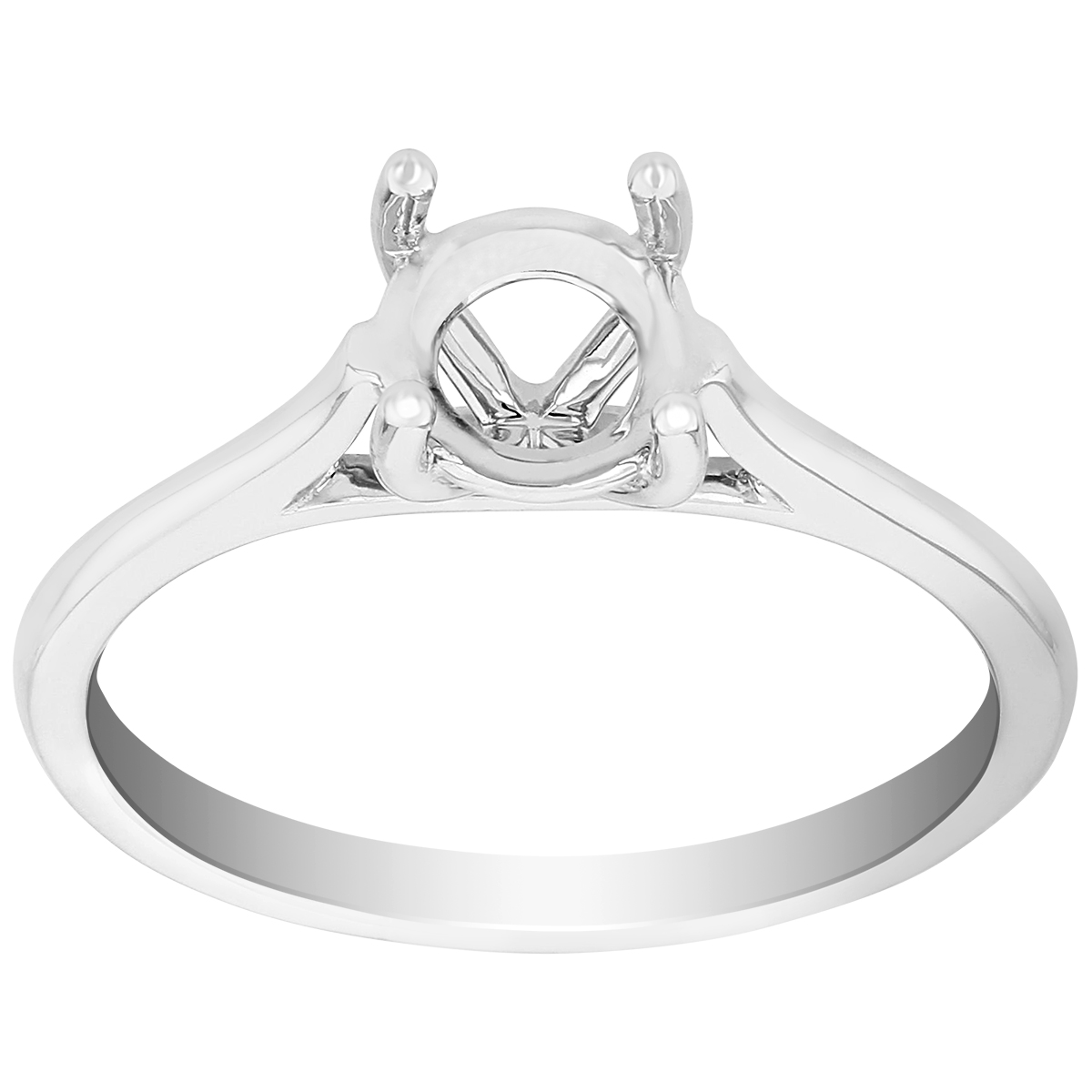White Gold Solitaire 4 Prong Basket Ring Setting with .75 ct Head