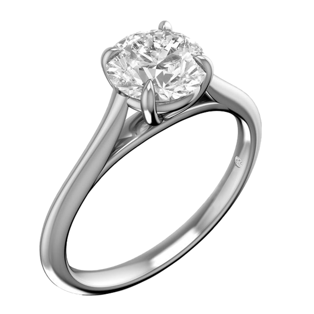 White Gold Solitaire Cathedral Ring Setting with 1.25 ct Head Borsheims