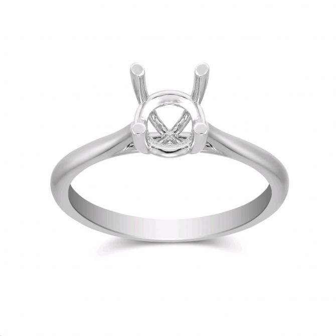 Solitaire Ring Setting in White Gold
