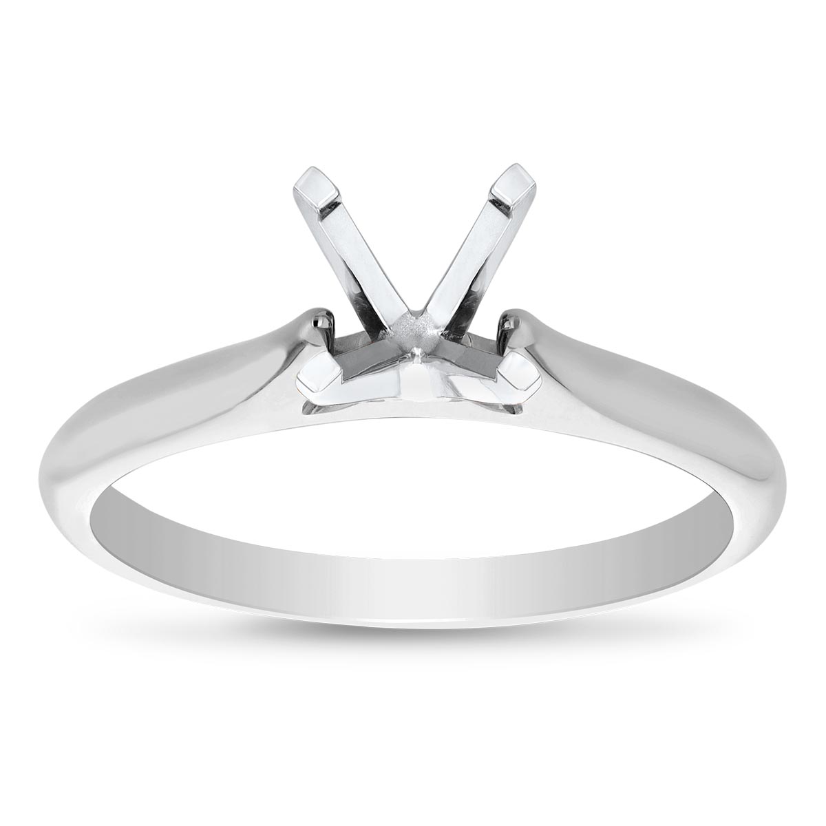White Gold Solitaire Cathedral Engagement Ring Mounting