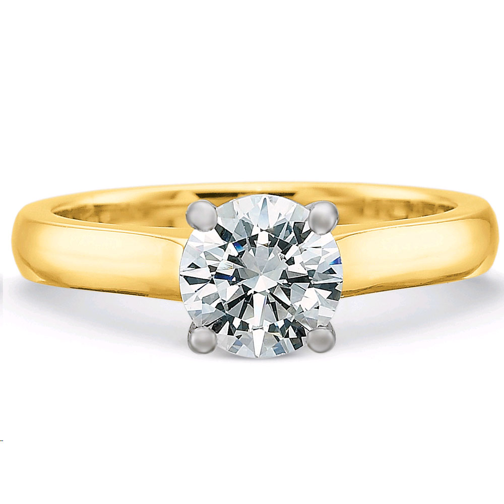 Solitaire Flush Fit Ring Setting in Yellow Gold
