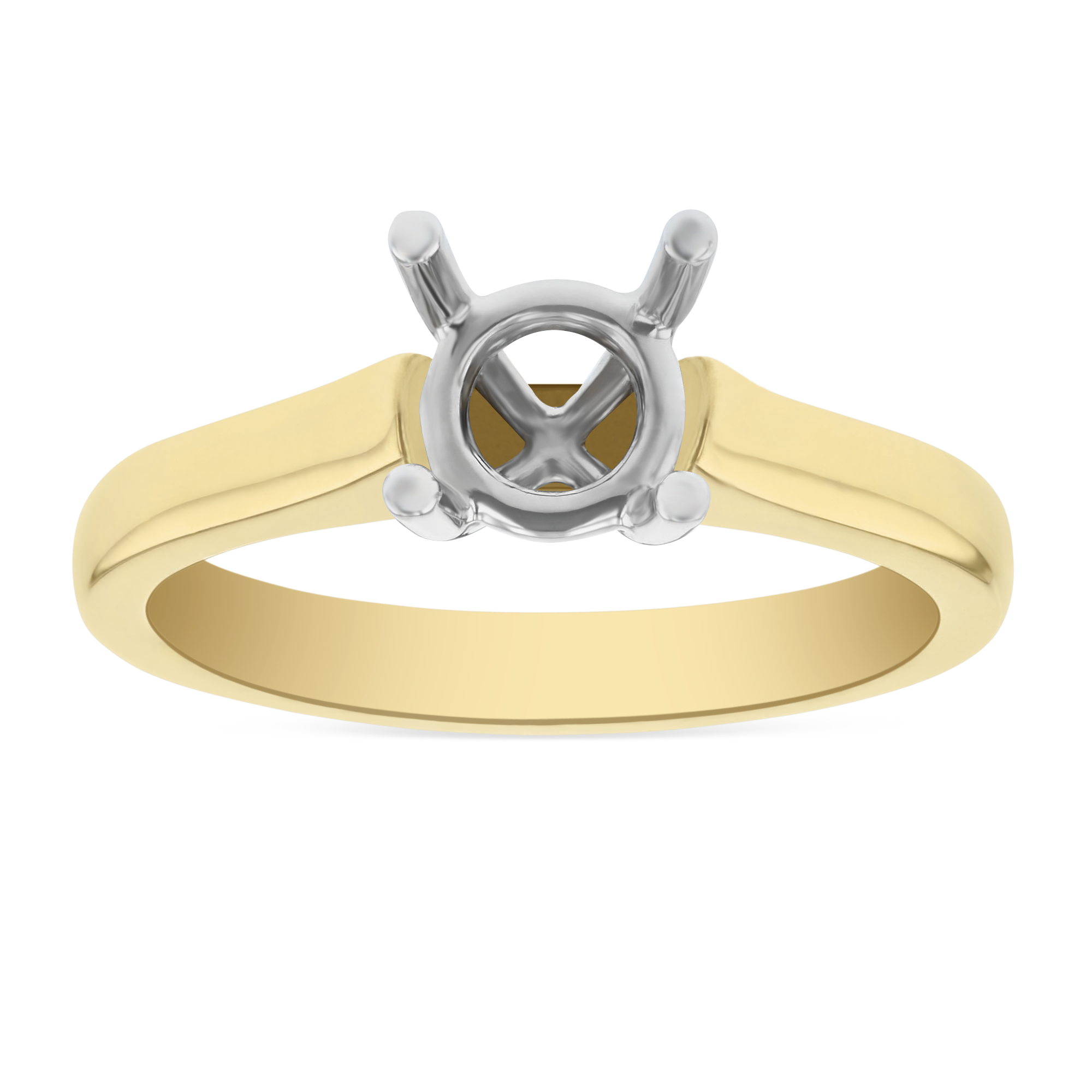 Solitaire Flush Fit Ring Setting in Yellow Gold